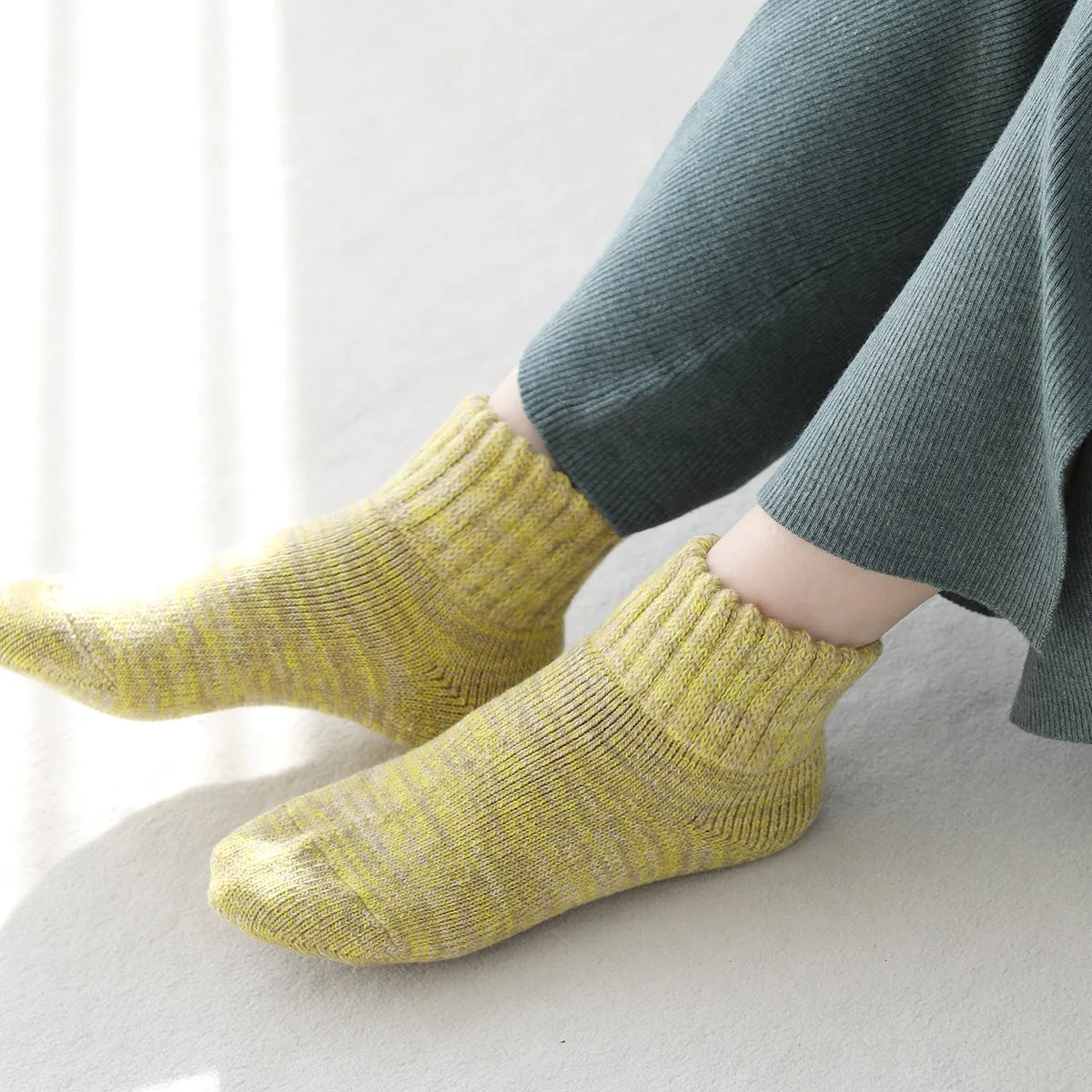 021131747 Cosy Grip Pile Melange Room Socks S