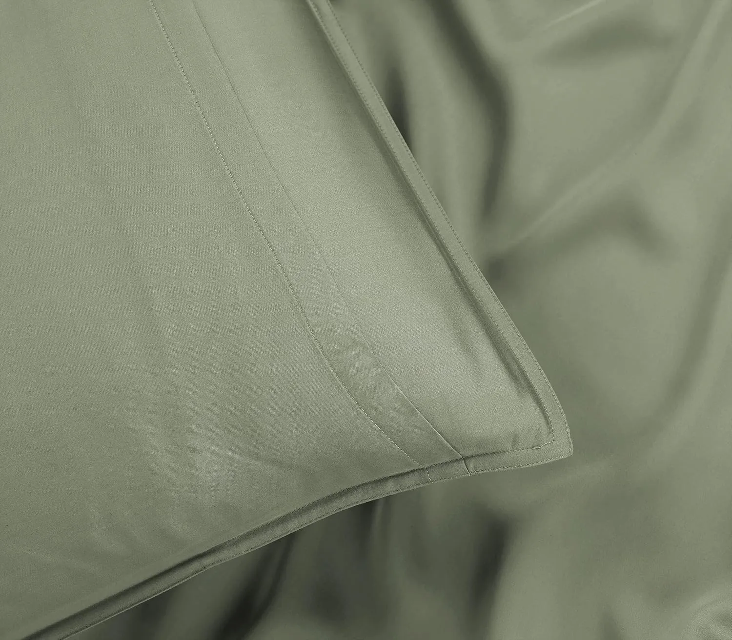 100% Organic Eucalyptus Bed Sheets King Size 4 Piece Set, Tencel Lyocell, Silky Soft & Smooth, Breathable, 16 Inch Deep Pockets, 1 Fitted, 1 Flat, 2 Pillowcases (King, Sage)