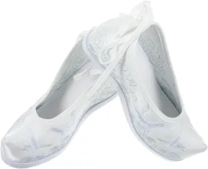 1pair Ethnic Style Embroidered Cloth Shoes for Women Breathable Comfortable Shoes Friends White for Summer Fashion