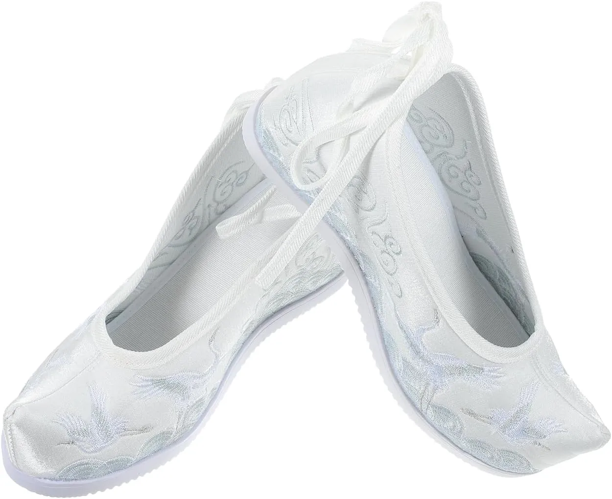1pair Ethnic Style Embroidered Cloth Shoes for Women Breathable Comfortable Shoes Friends White for Summer Fashion