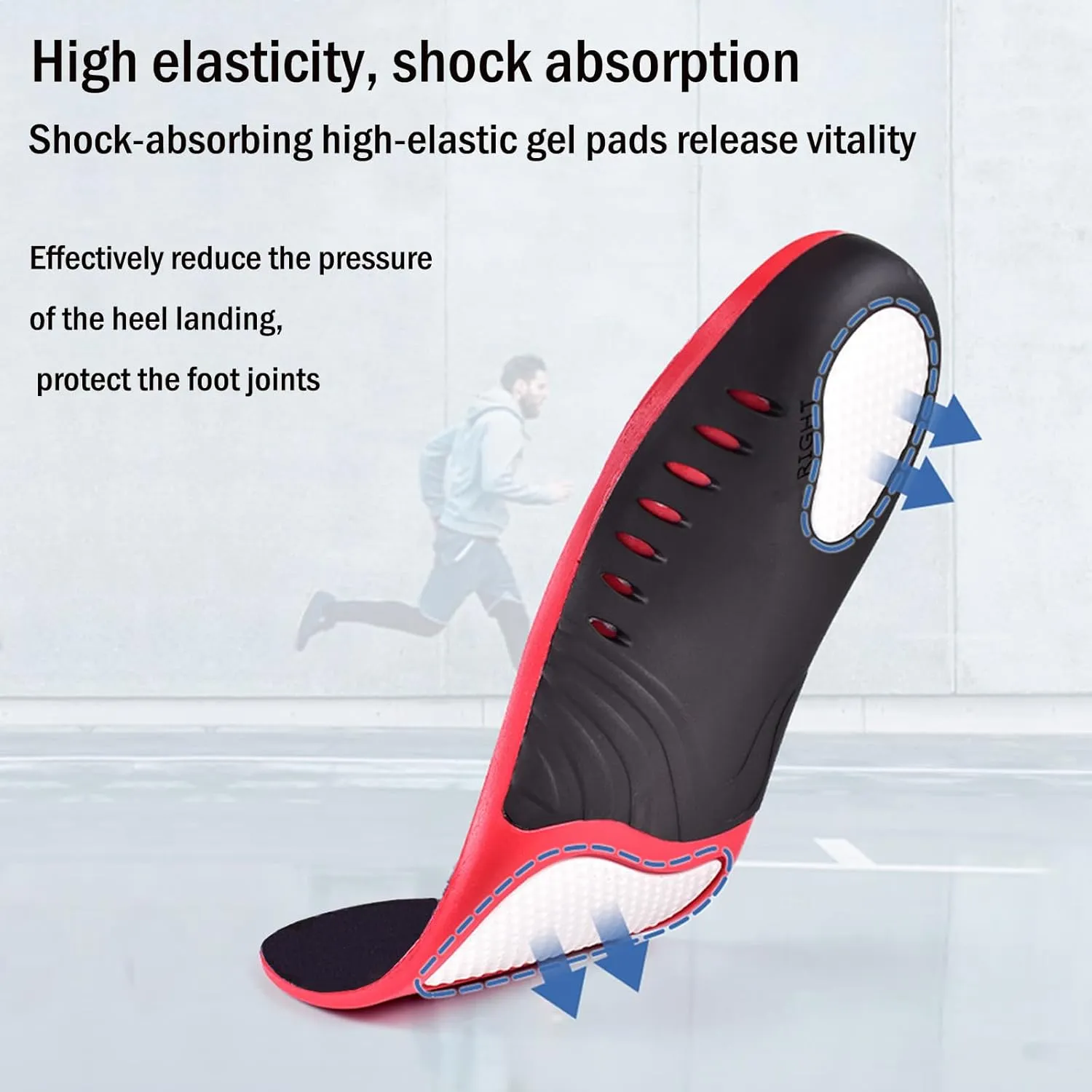 2 Pairs Plantar Fasciitis High Arch Support Insoles for Men/Women,Flat Feet Orthotic-Heel Pain Relief-Heavy Duty/Running Athletic Gel/Comfort Work Boot Shoe Inserts（S）