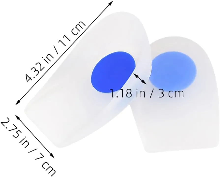 2pcs Heel Relief Silicone Shoe Pads for Height Increase Comfortable Heel Socks for Men Women Versatile Cushioned Inserts for Various Shoe Styles