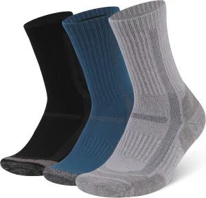 3 Pairs Merino Wool Hiking Mid Calf Socks for Men & Women - Moisture Wicking, Thermal, Cushioned Boot Socks