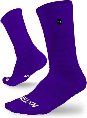 3 Pairs Nxtrnd Crew Socks for Men & Boys, Padded Basketball & Football Socks