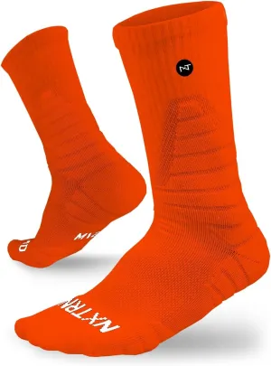 3 Pairs Nxtrnd Crew Socks for Men & Boys, Padded Basketball & Football Socks