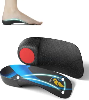 3/4 Arch Support Insoles for Women/Men, QBK Orthotics Shoe Insoles High Arch Supports Shoe Insoles for Plantar Fasciitis, Flat Feet, Over-Pronation, Relief Heel Spur Pain，S