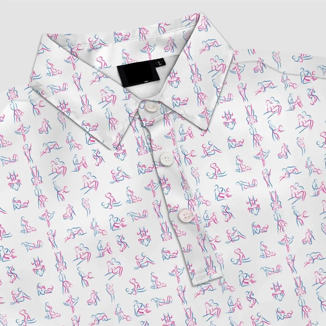 3D Printed Mens Golf Shirt Moisture Wicking Quick-Dry Performance Polo Shirts for Men