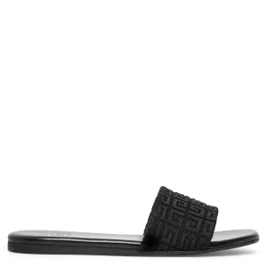 4G black monogram flat sandals