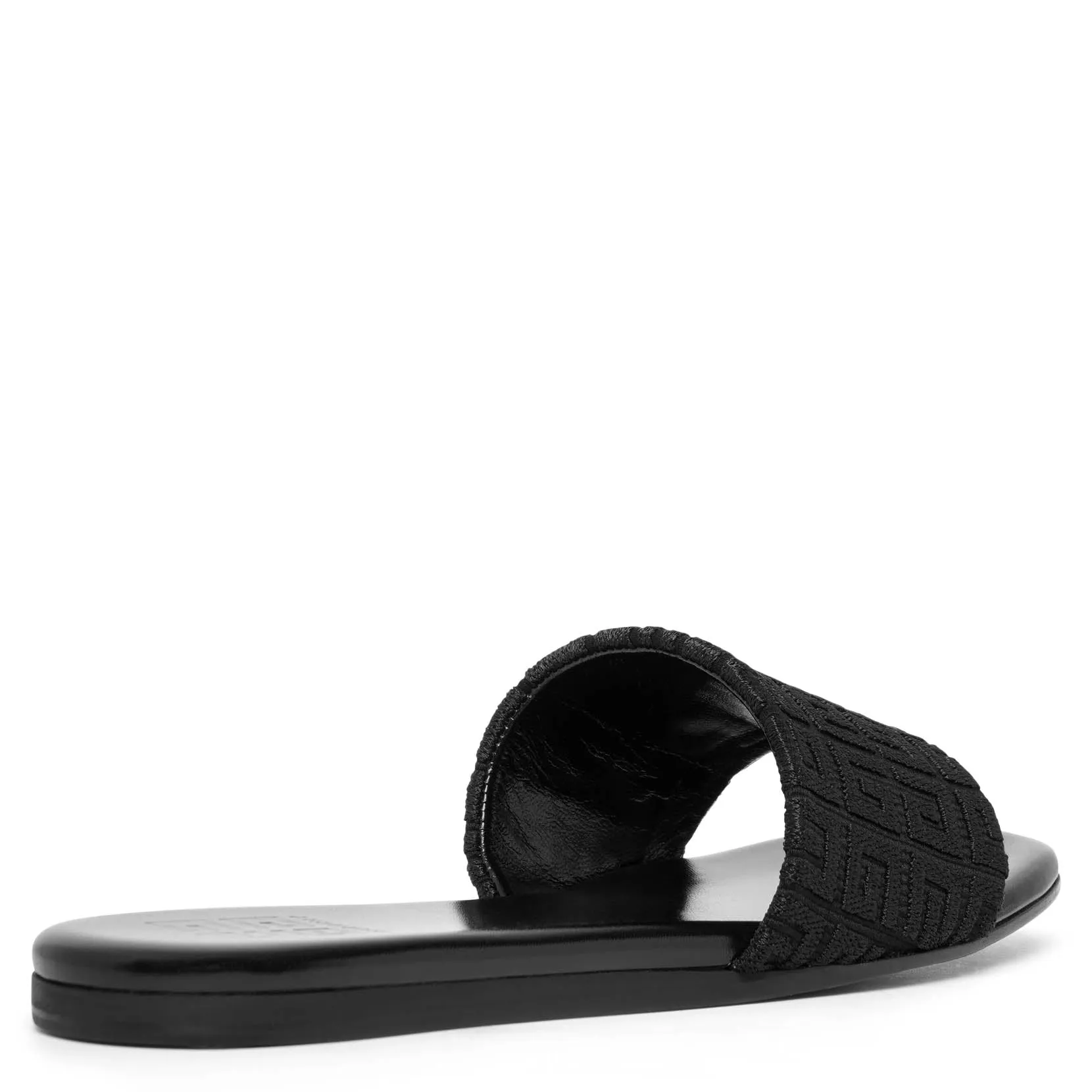 4G black monogram flat sandals