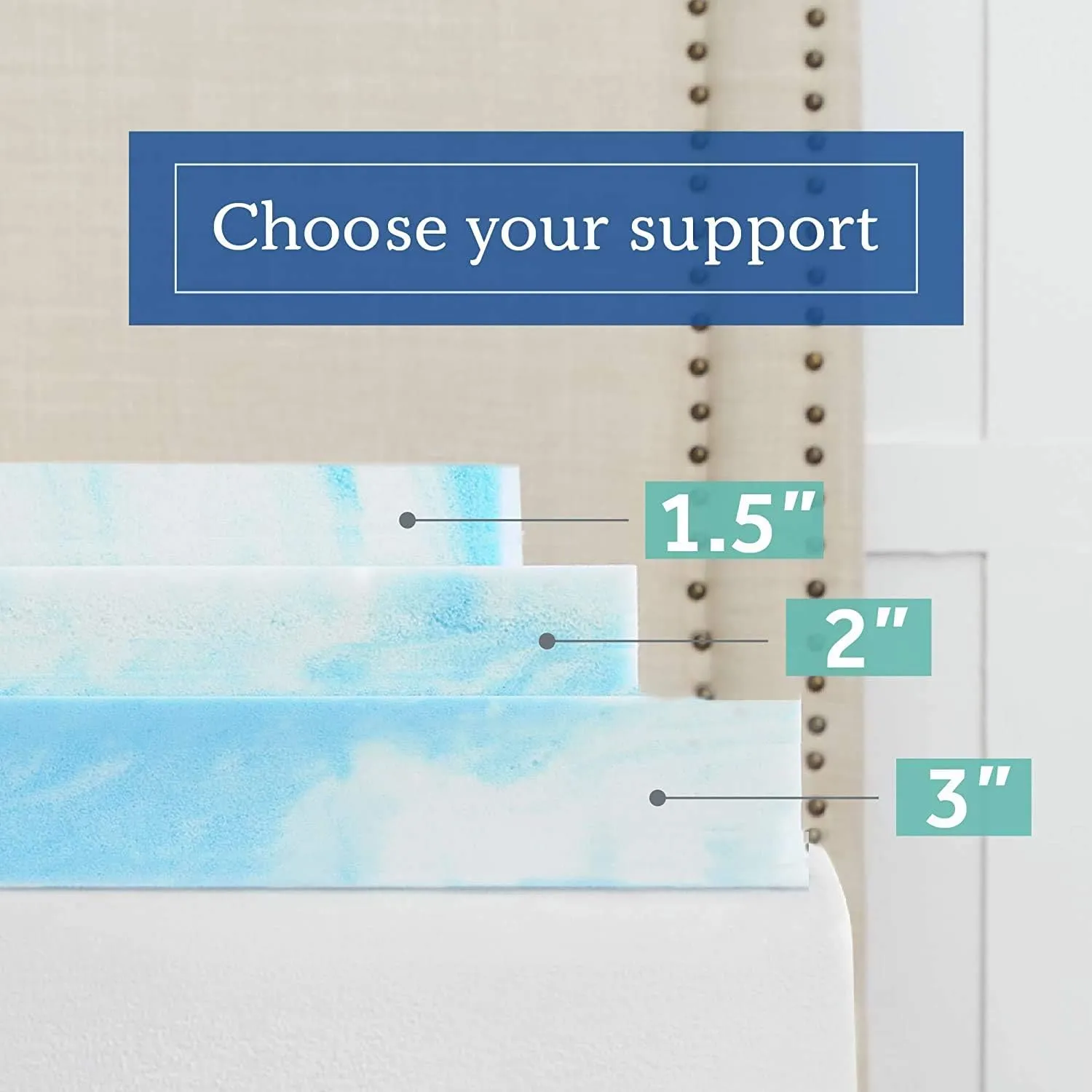 4" SealyChill™ Gel   Comfort Memory Foam Mattress Topper with Pillowtop Washable Allergen Resistant Cover, California King, White