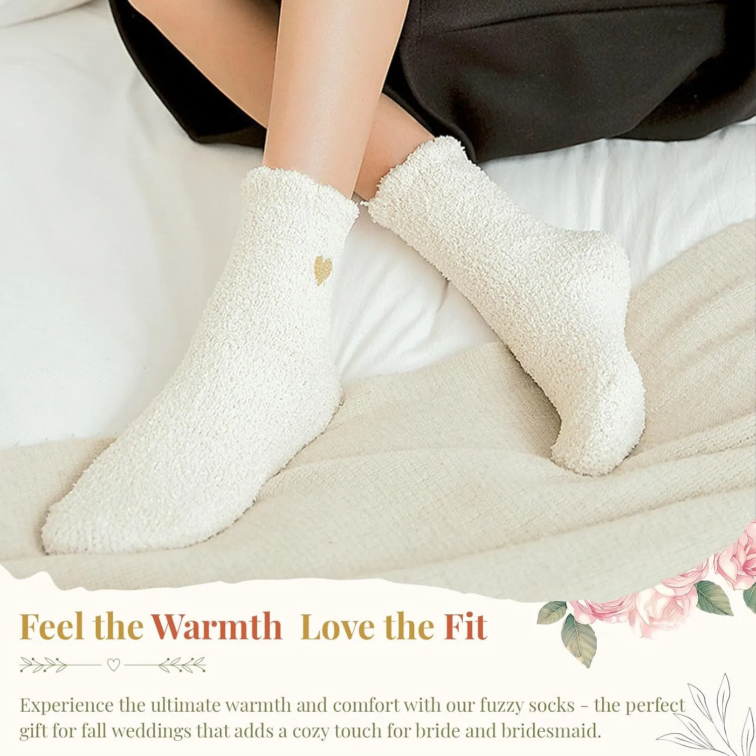 6 Pair Fuzzy Socks Bridesmaid Proposal Gifts Cozy Soft Fluffy Slipper Socks Wedding Party Favors for Women and Girls