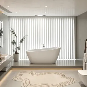 67-Inch Freestanding Slipper Bathtub for Soaking Experience, Modern Gloss White Finish with Overflow & Drain, for Relaxation