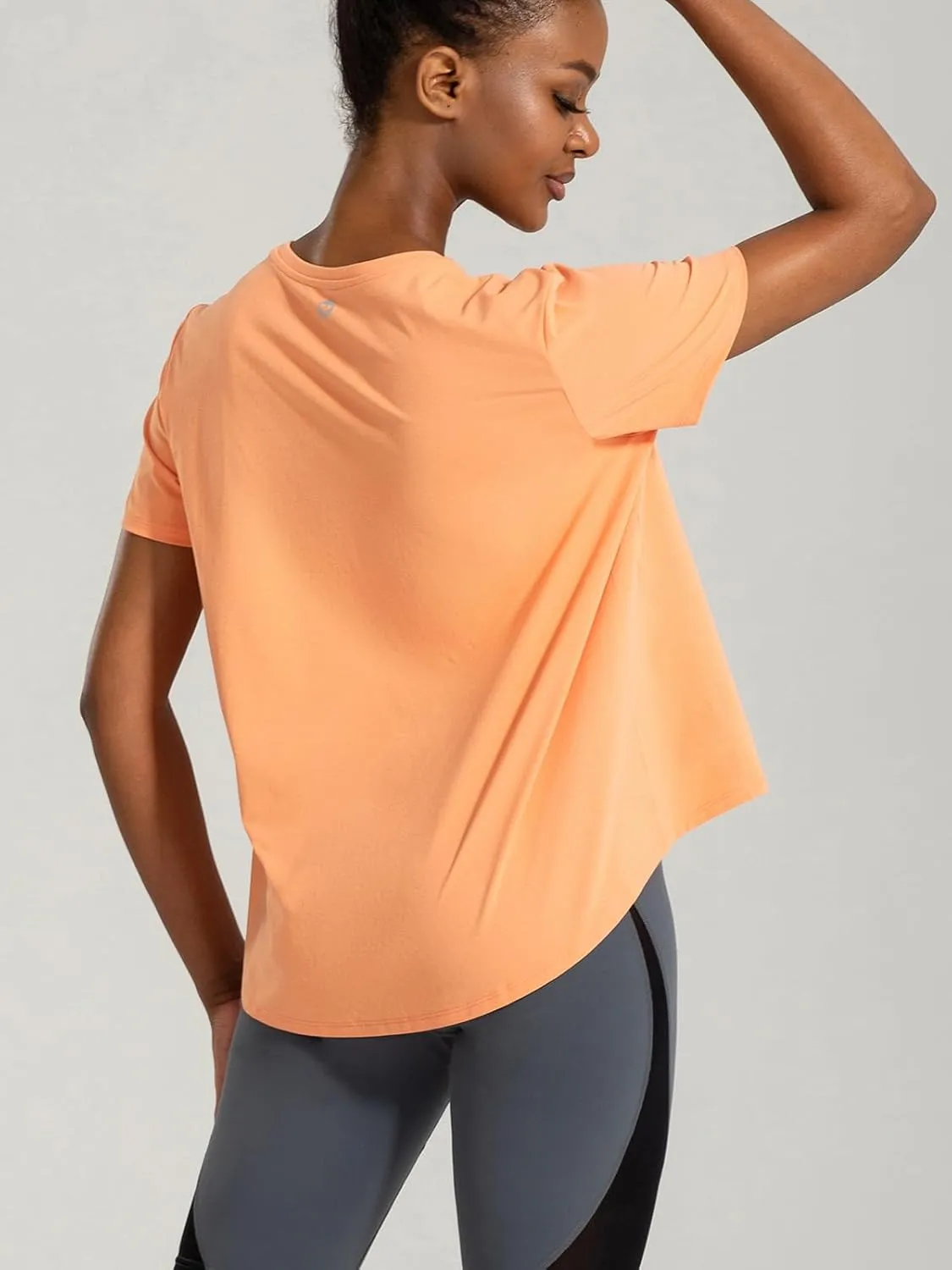 AARYA Workout Tops for Women UPF50 Breathable Loose Fit Yoga T Shirts Short Sleeve Running Gym Athletic Tee Top