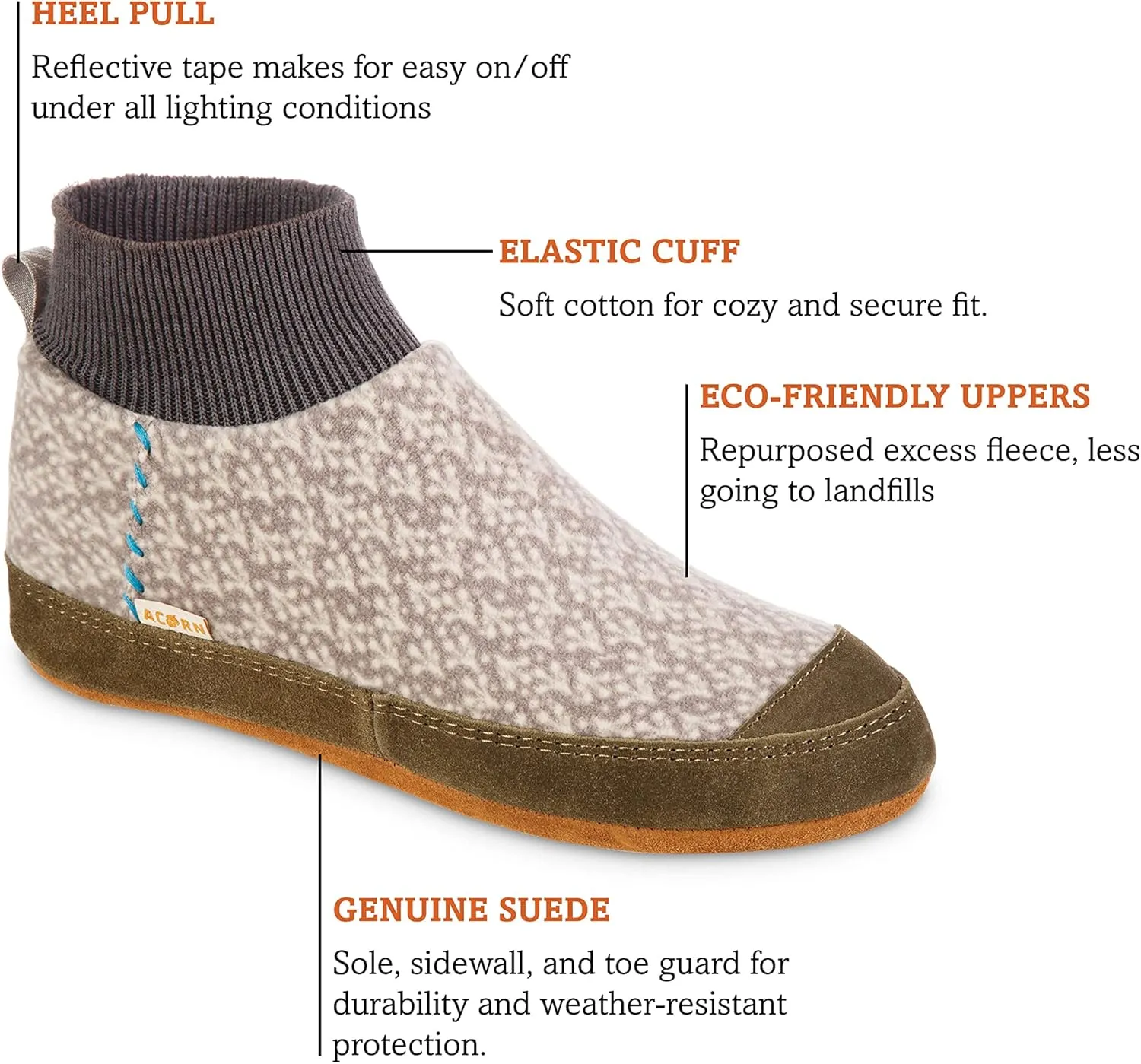 Acorn Unisex-Adult Polar Pair Ankle Fleece Slipper Sock