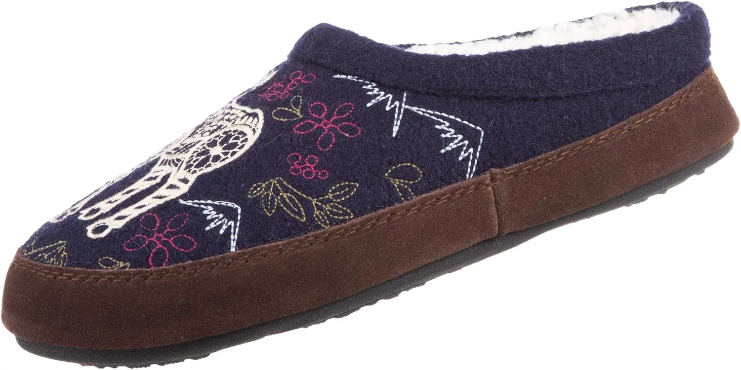 Acorn Womens Slipper with Berber Lining, Suede Siding and Durable Non-Slip Indoor/Outdoor Sole