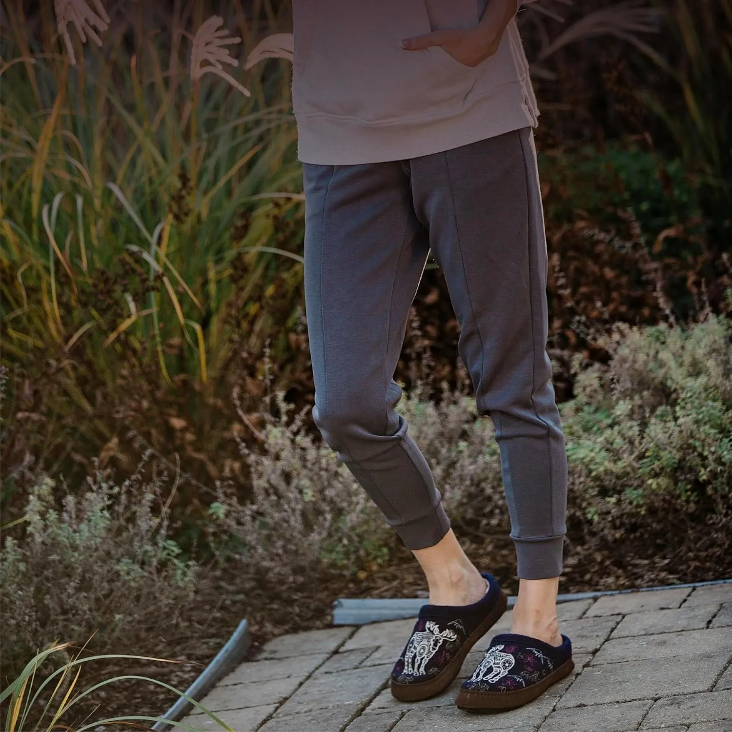 Acorn Womens Slipper with Berber Lining, Suede Siding and Durable Non-Slip Indoor/Outdoor Sole