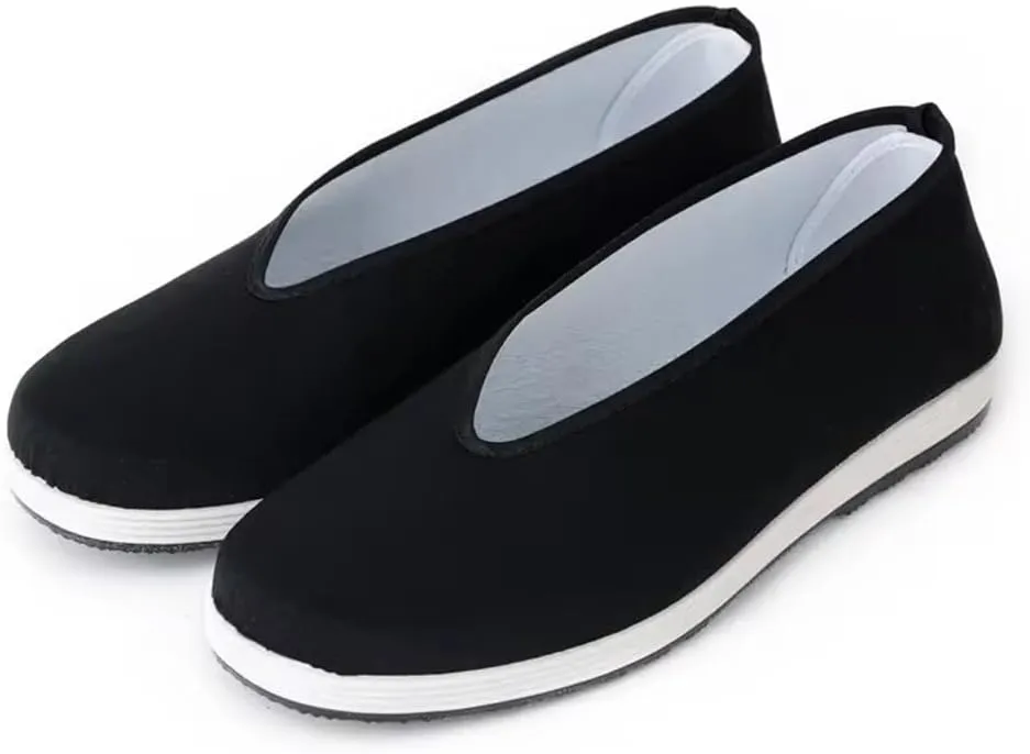 Adult Unisex Breathable Cloth Shoes Black Casual Flat Canvas Shoes