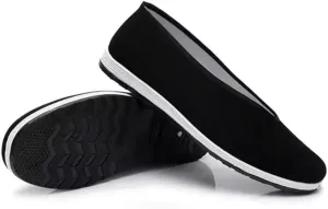 Adult Unisex Breathable Cloth Shoes Black Casual Flat Canvas Shoes