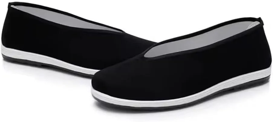 Adult Unisex Breathable Cloth Shoes Black Casual Flat Canvas Shoes
