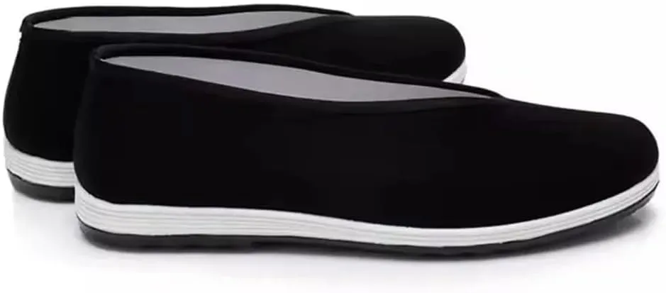 Adult Unisex Breathable Cloth Shoes Black Casual Flat Canvas Shoes