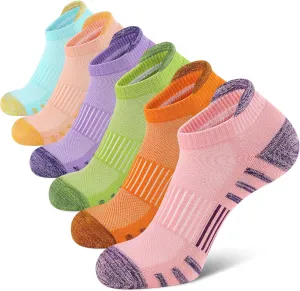 Airacker Athletic Running Ankle Cotton Socks, Low Cut Cushioned Performance Anti-Blister Tab Sports Socks for Men Women