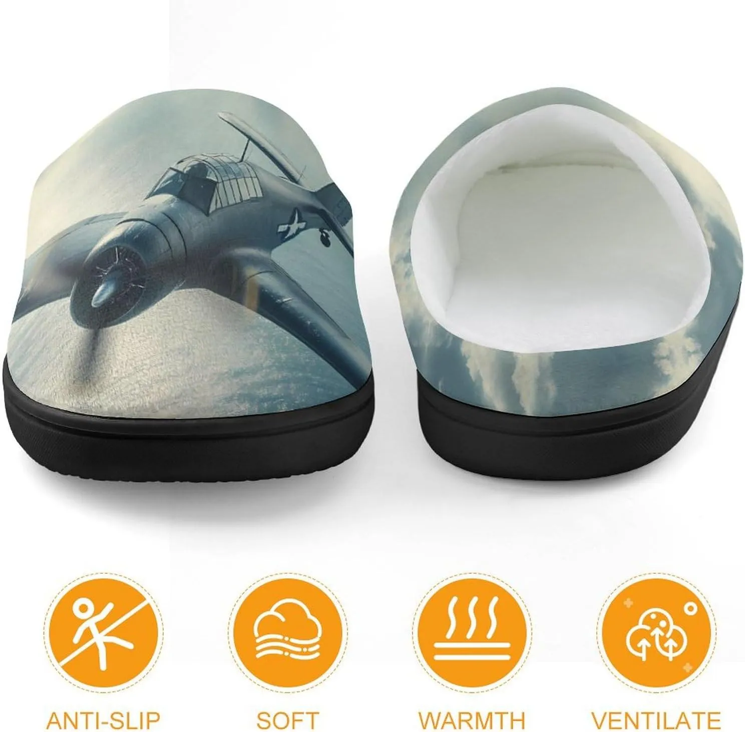 Airplane Aviation Slippers Non-slip House Slippers Home Shoes Indoor Outdoor Slippers For Girls Boys