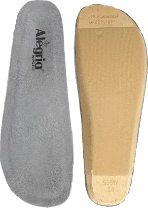 Alegria Wide Replacement Insole Grey 1 38 (US Women's 8-8.5) Wide