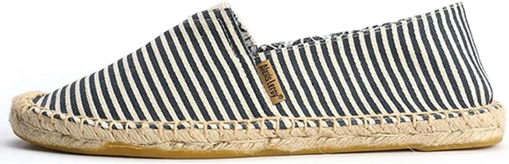 Alexis Leroy Women's Summer Stripe Canvas Flat Espadrilles