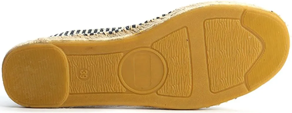 Alexis Leroy Women's Summer Stripe Canvas Flat Espadrilles