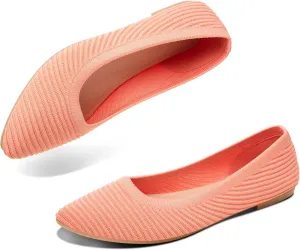 ALTOCIS Womens Knit Ballet Flats Ladies Comfortable Pointed-Toe Dressy Shoes Casual Soft Flat Shoes Ballerina Walking Flats Shoes