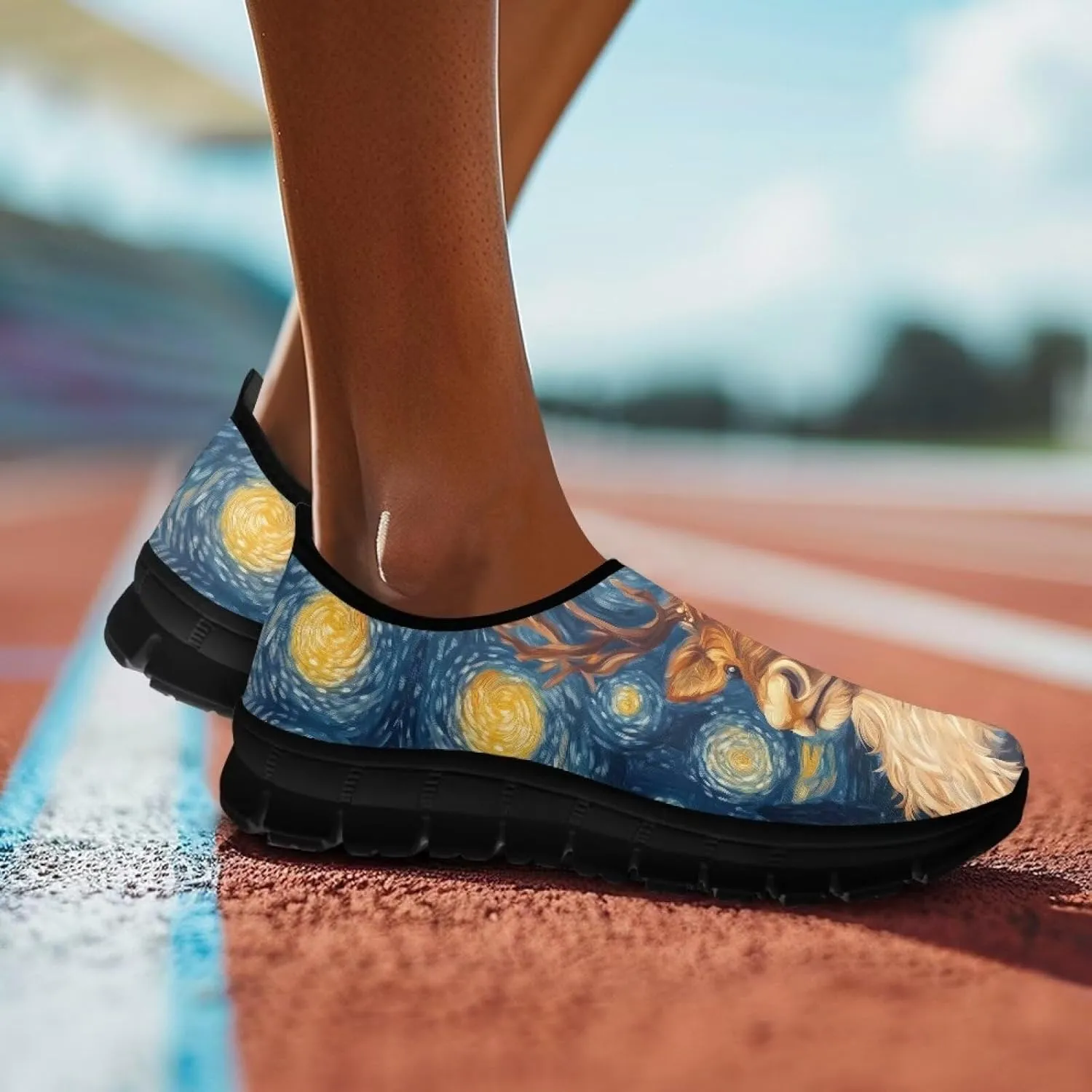 Animals Sneaker for Women Casual Low Top Lightweight Loafer Slip On Breathable Walking Sneaker for Women US 5.5-11.5