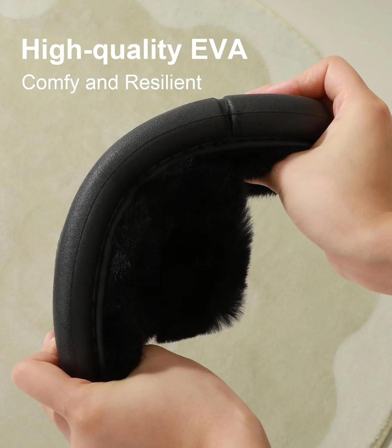 Ankis Fuzzy Slippers for Women - Ultra-Soft Skin-friendly Dual-Strap Furry Slippers | EVA Cushioned Non-Slip Sole | Cozy Memory Foam Women House Slippers | Indoor and Outdoor Cloud Slippers