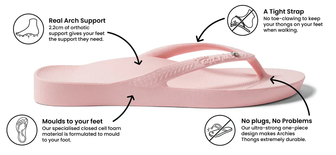 Archies: Arch Support Thongs - Crysal Pink