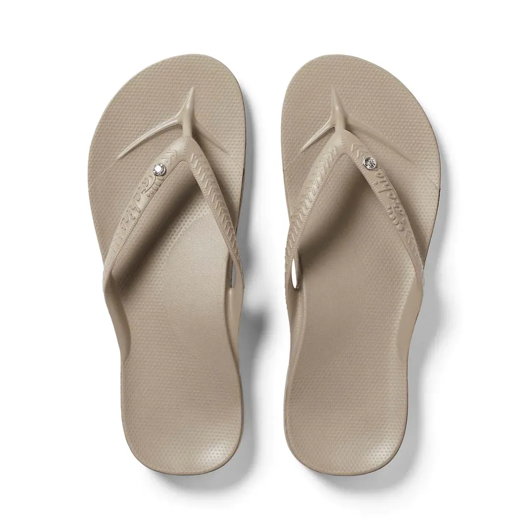 Archies: Arch Support Thongs - Crystal Taupe