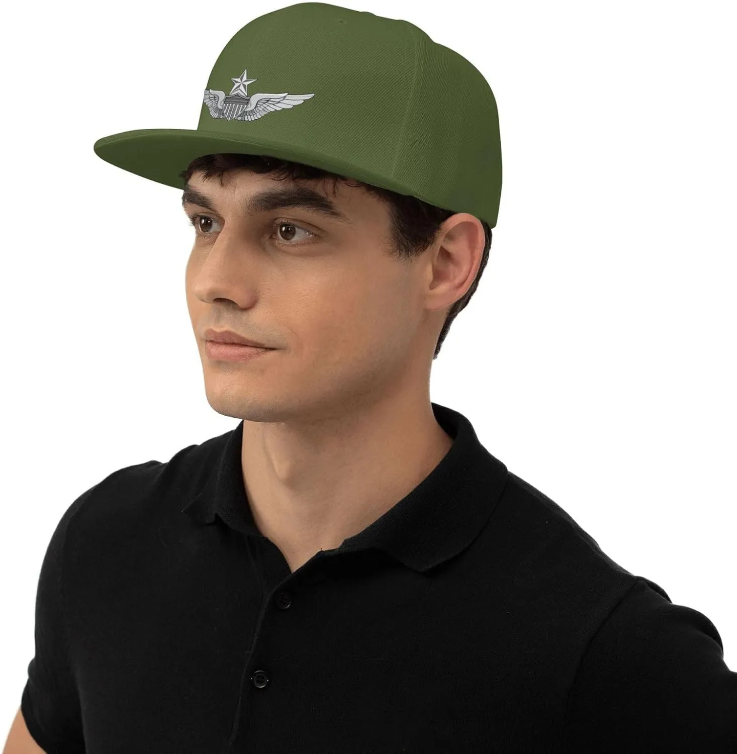 Army Senior Aviator Wing Baseball Cap Unisex Flat Brim Hat