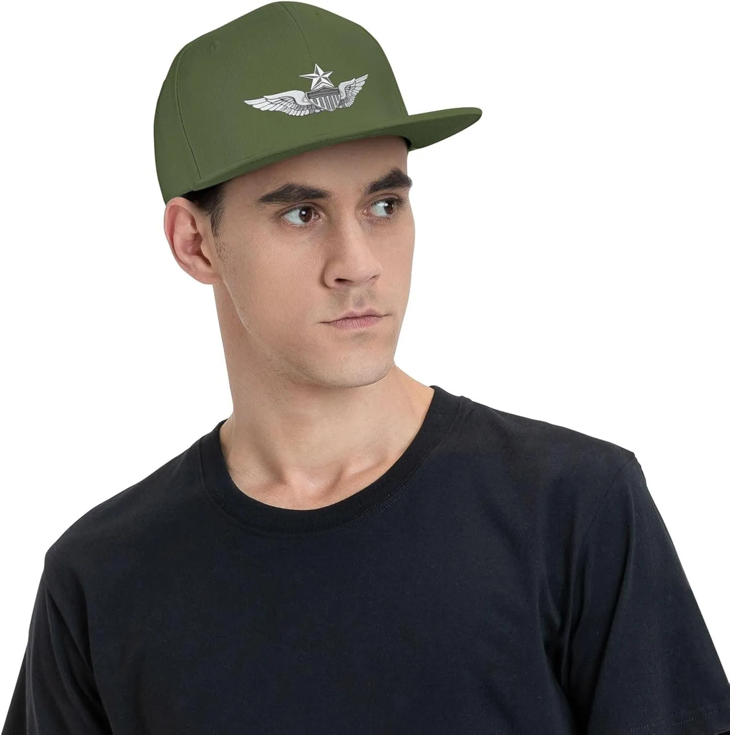 Army Senior Aviator Wing Baseball Cap Unisex Flat Brim Hat