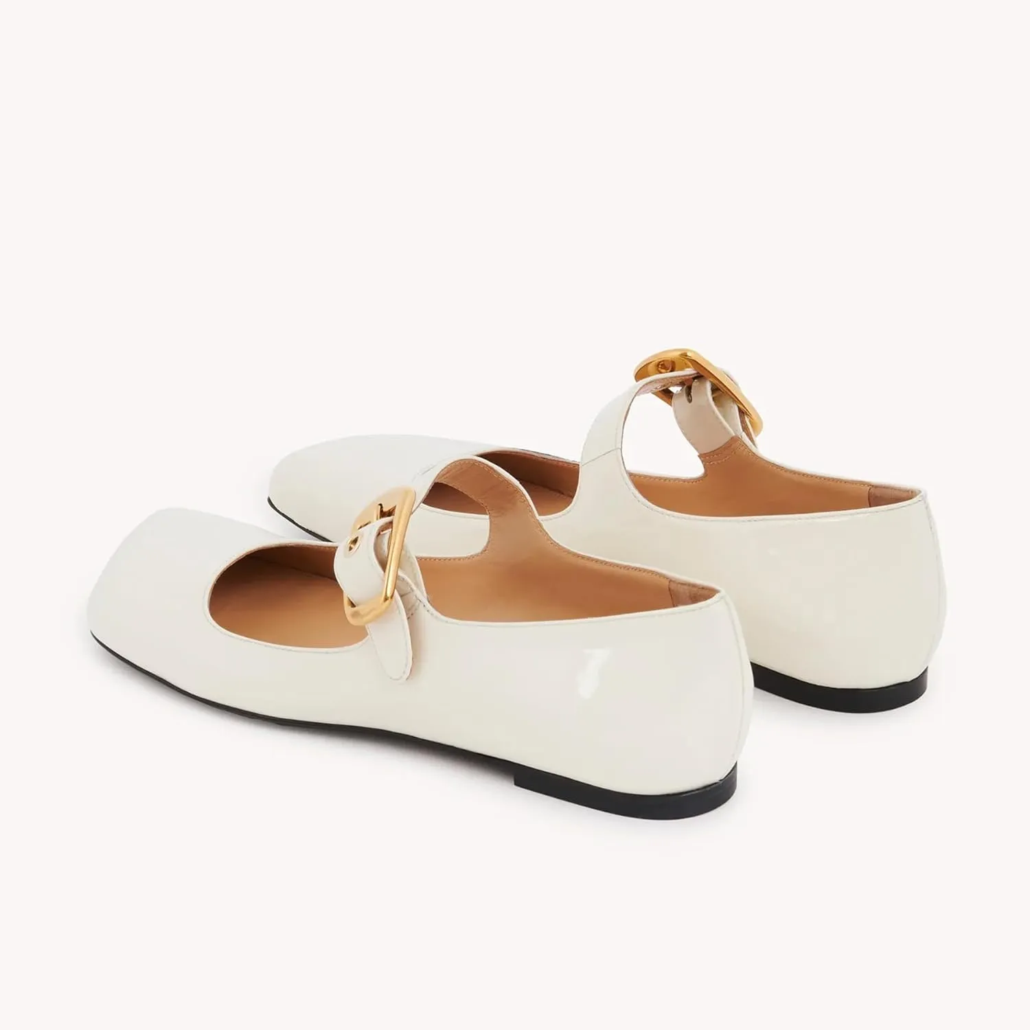 Arqa Ballet Mary Jane Flats for Women with a Buckle Cushioned Leather Insole & Leather Piping Low Heel Flats Fashionable Comfortable Square Toe Summer Spring Shoes