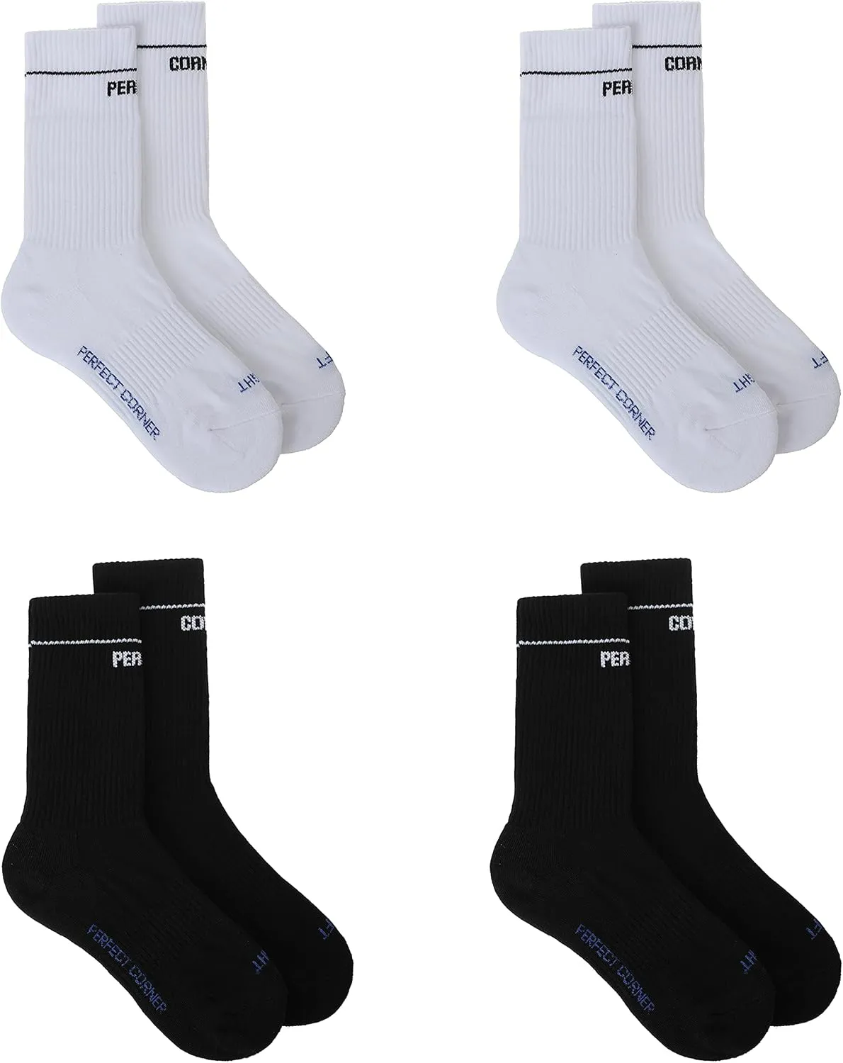 Athletic Cotton Crew Socks with Cushioning & Arch Support for Gym & Sports