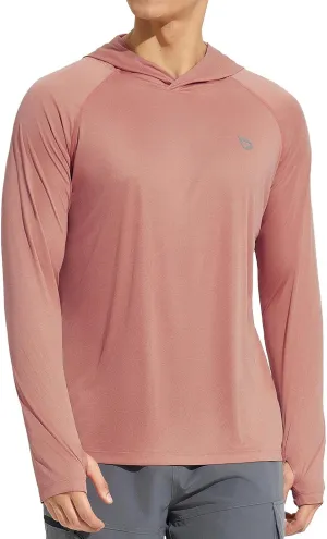 baleaf Men's Sun Protection Hoodie Shirt UPF 50  Long Sleeve UV SPF T-Shirts Rash Guard Fishing Swimming Lightweight
