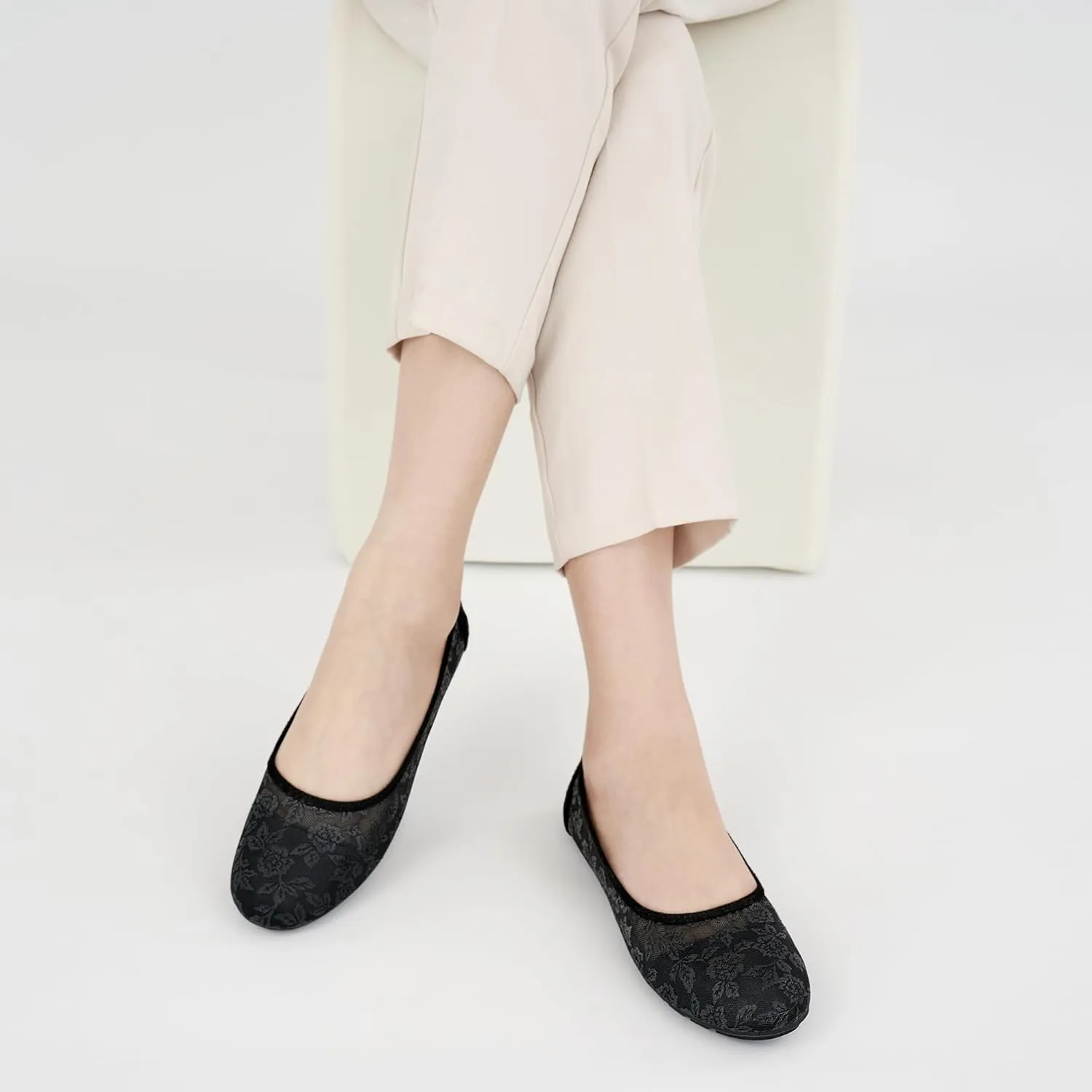 Ballet Flats for Women Shoes: Comfortable Breathable Lace Dressy Flats - Ladies Wedding Flat Casual Work Shoes