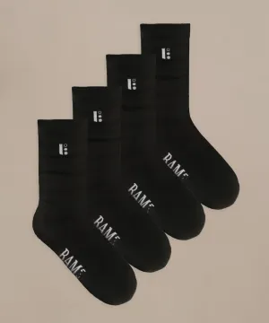 Bamboo Active Icon Socks (4 Pack) in Black by BAM