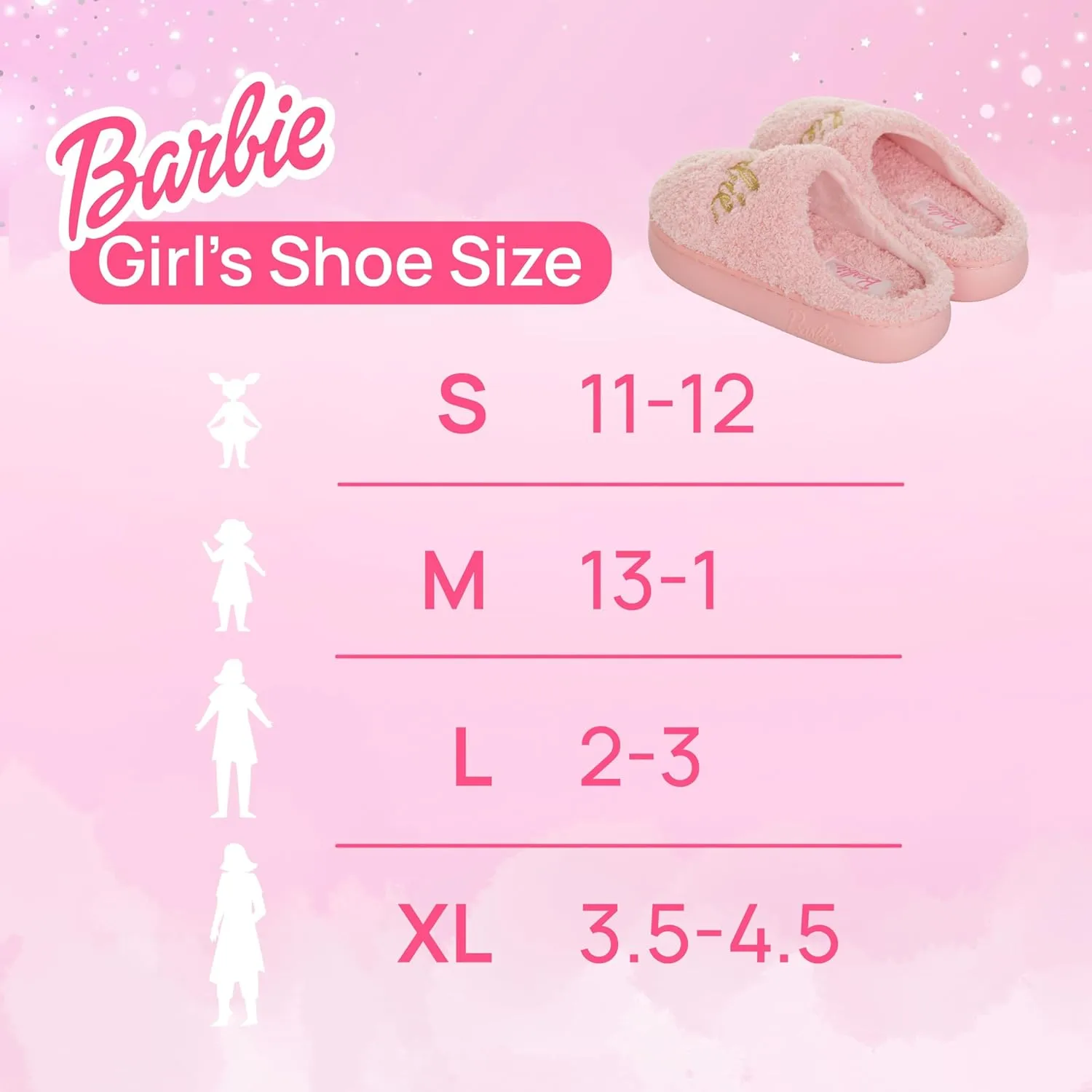 Barbie Extra Cozy Fuzzy House Slippers Slip-On Girls' slipper