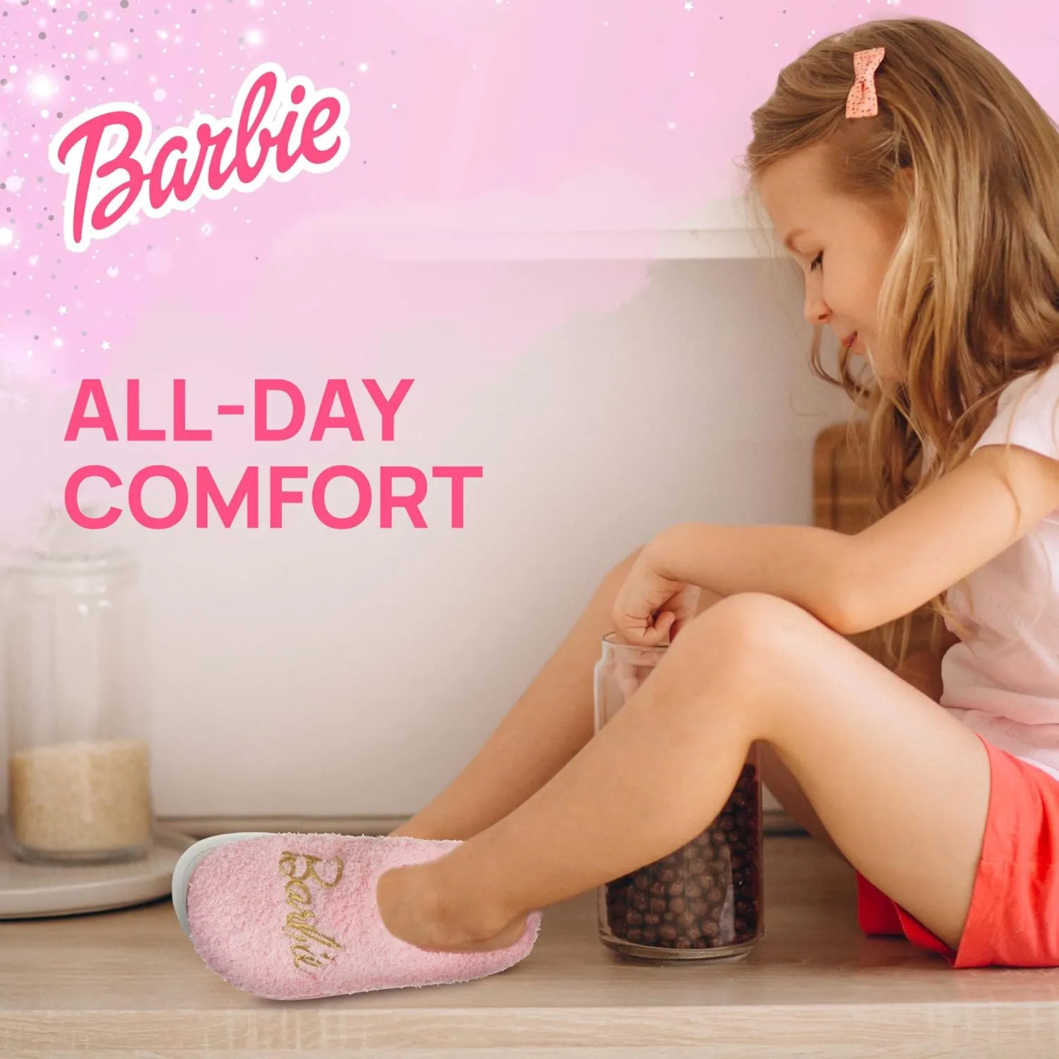 Barbie Extra Cozy Fuzzy House Slippers Slip-On Girls' slipper