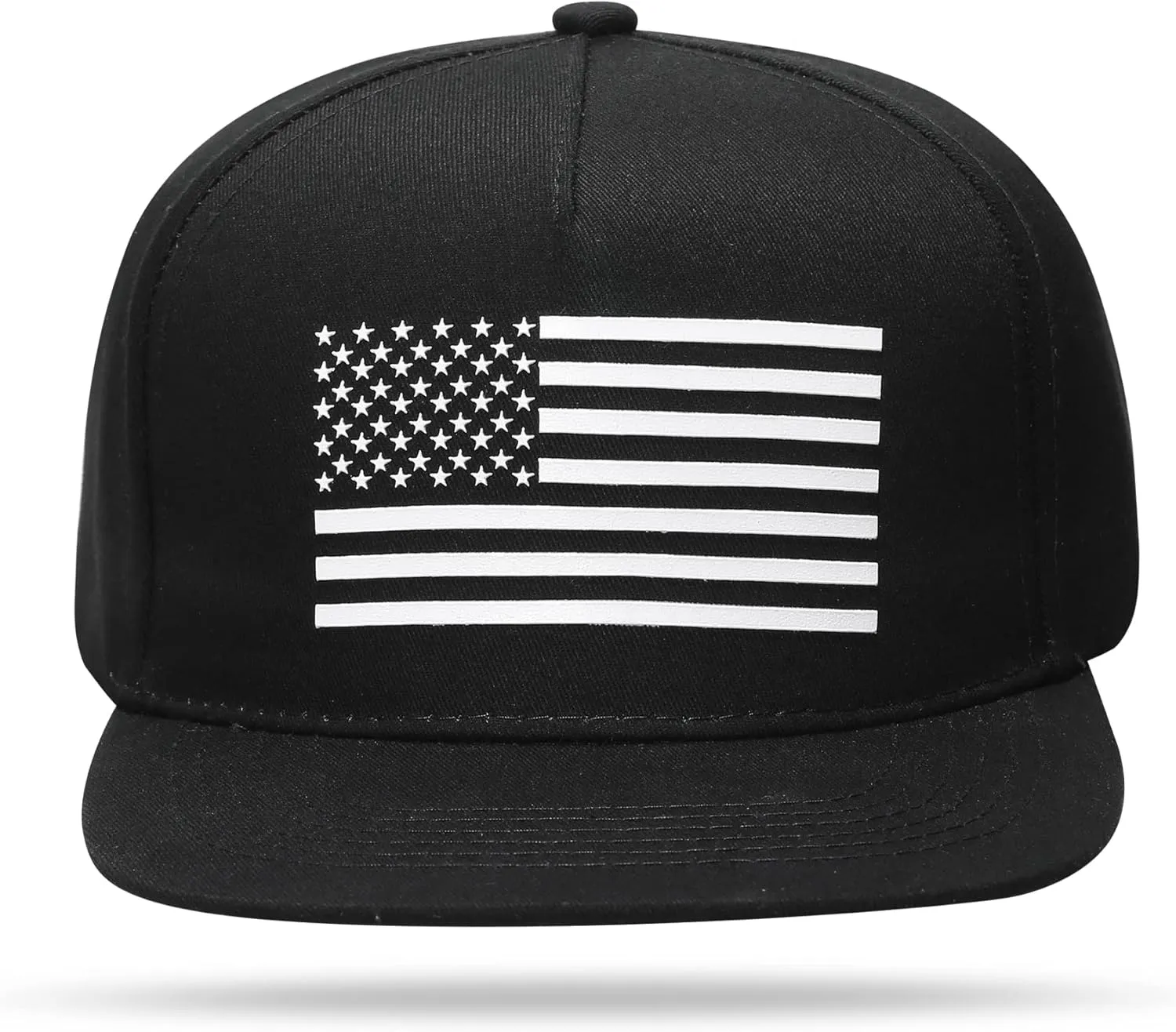 Baseball Cap, Snapback Trucker Hat for Men & Women with American Flag and Adjustable, Breathable Mesh, Flat Bill Hats