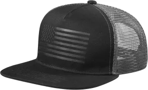 Baseball Cap, Snapback Trucker Hat for Men & Women with American Flag and Adjustable, Breathable Mesh, Flat Bill Hats