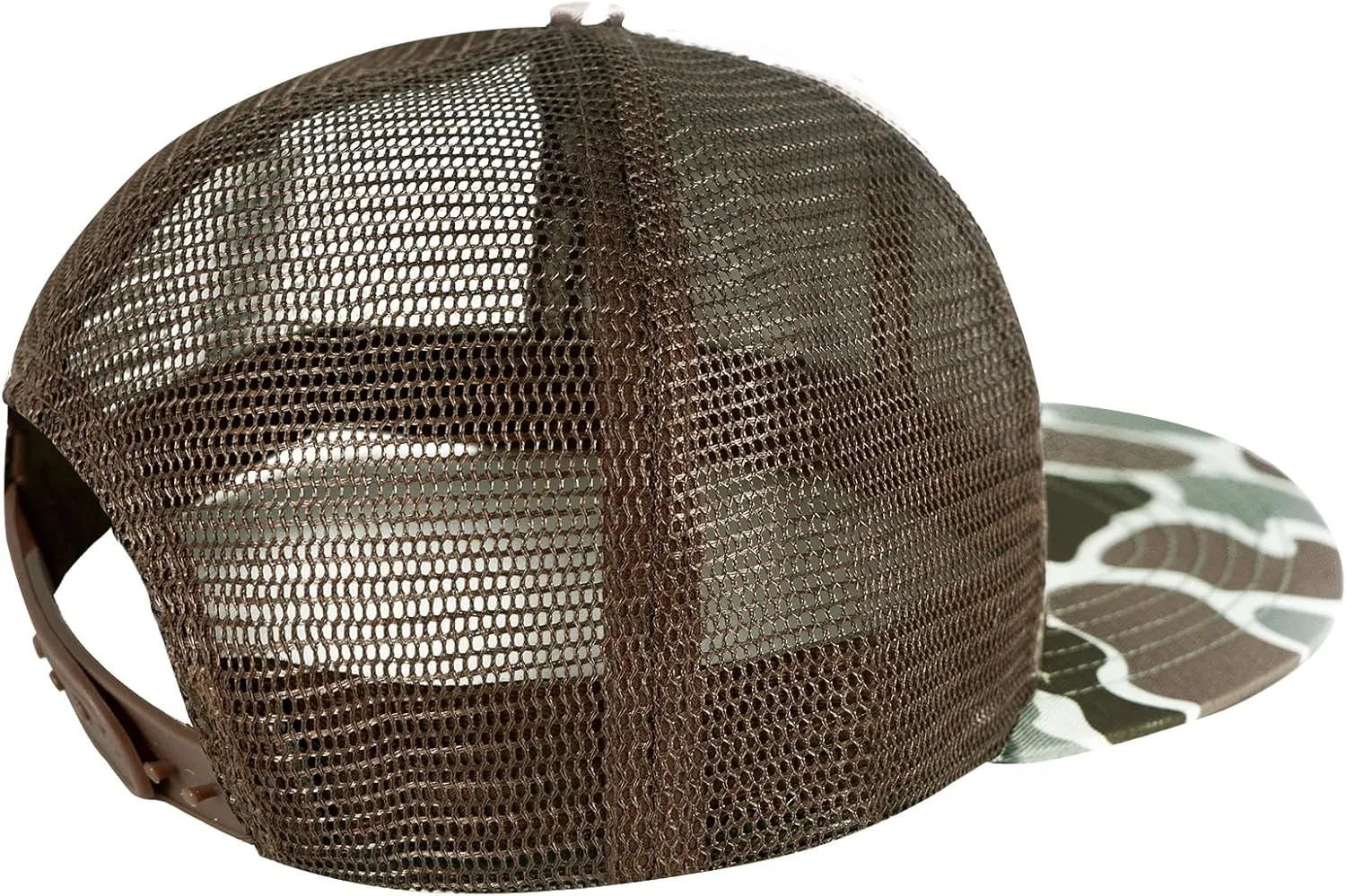 BASSDASH Flat Brim Trucker Cap Adjustable Snapback Hat Mesh Back for Men Women