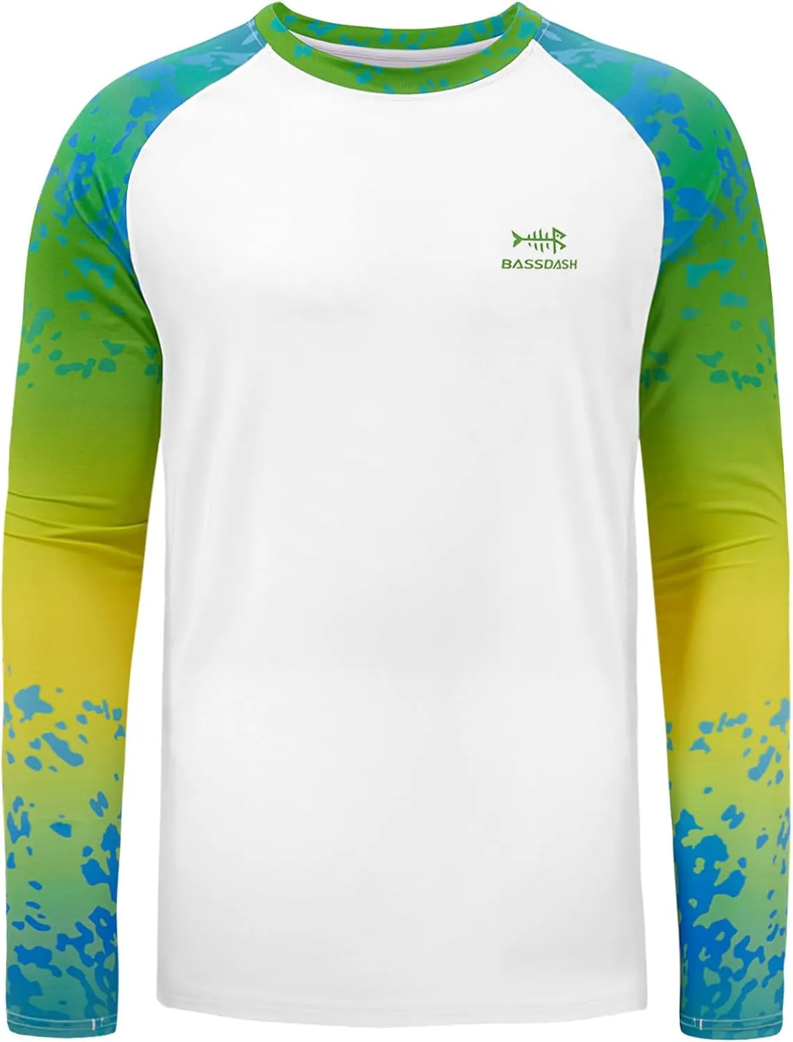 BASSDASH Men’s Fish Graphic UPF 50  Long Sleeve Fishing Shirts Sun Protection Breathable Moisture Wicking T-Shirt