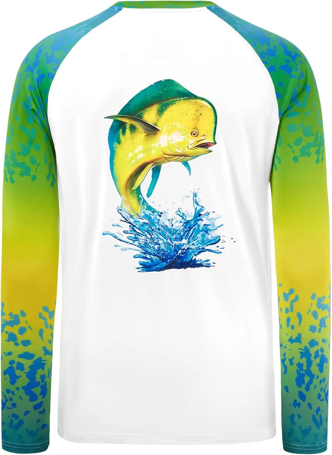 BASSDASH Men’s Fish Graphic UPF 50  Long Sleeve Fishing Shirts Sun Protection Breathable Moisture Wicking T-Shirt