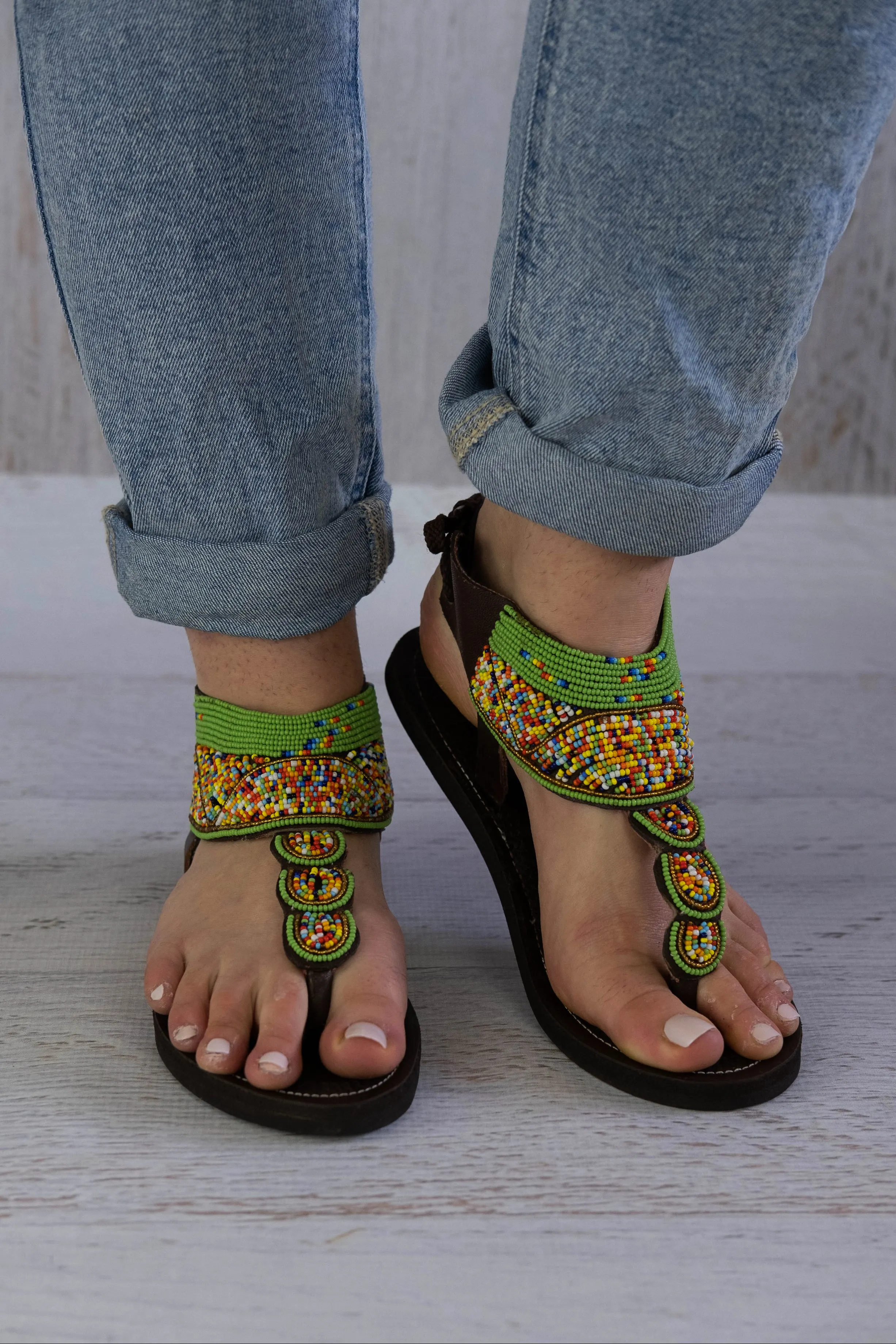 Beaded Sandals Flat