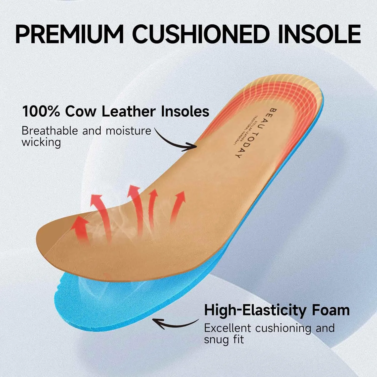 BEAU TODAY Flat Loafers for Women, Women’s Leather Penny Loafers, Slip-on Flats for Women, Comfortable Dressy Business Casual Office Non-Slip Round Toe Loafers